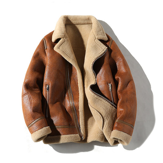 Leather Camel Coat
